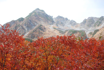 紅葉と北穂高岳
